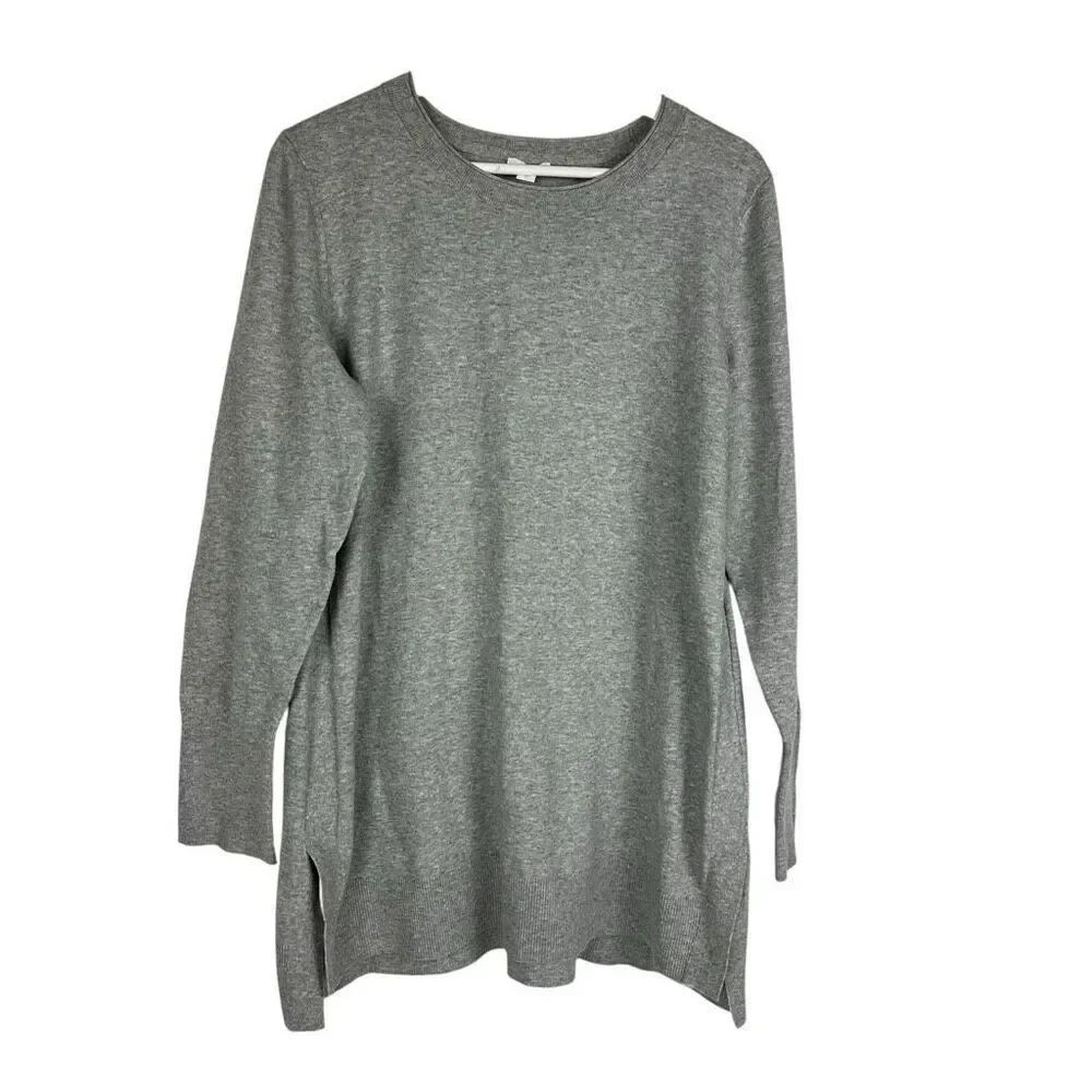 J. Jill Gray Round Neck Sweater size Large